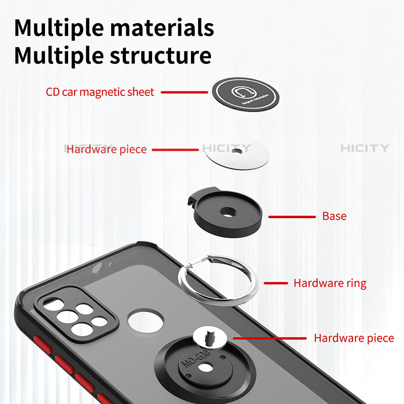 Motorola Moto G20用ハイブリットバンパーケース プラスチック アンド指輪 マグネット式 S04 モトローラ 