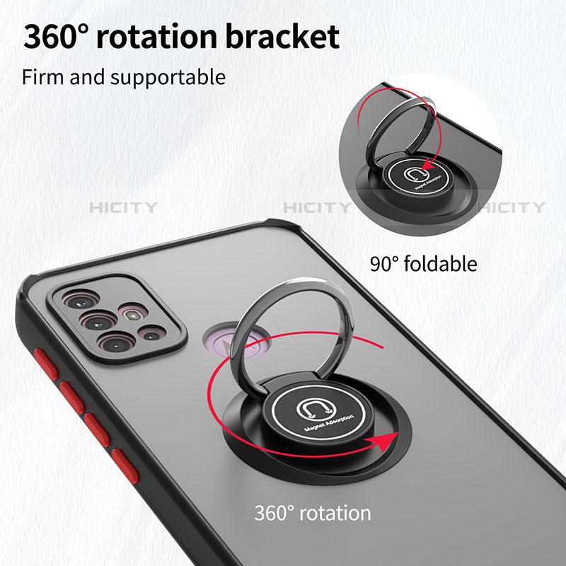 Motorola Moto G20用ハイブリットバンパーケース プラスチック アンド指輪 マグネット式 S04 モトローラ 