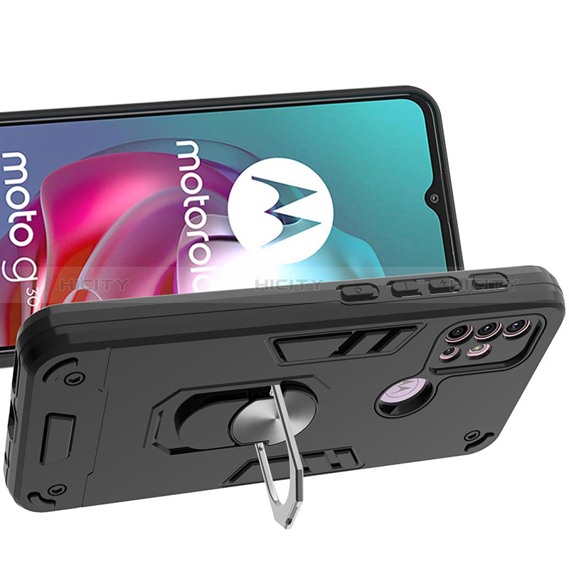 Motorola Moto G20用ハイブリットバンパーケース プラスチック アンド指輪 マグネット式 YB1 モトローラ 