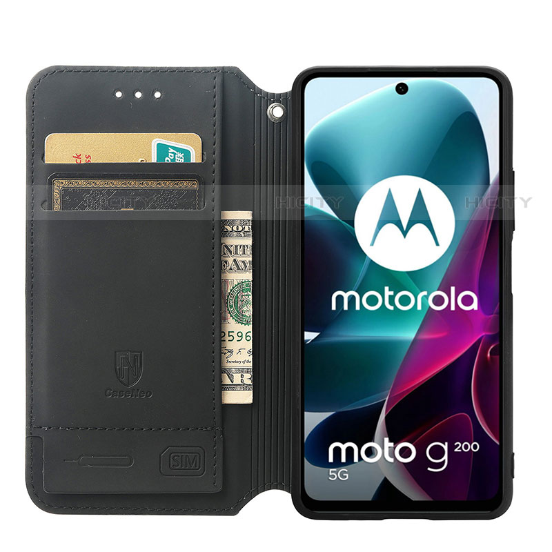 Motorola Moto G200 5G用手帳型 レザーケース スタンド パターン カバー S02D モトローラ 