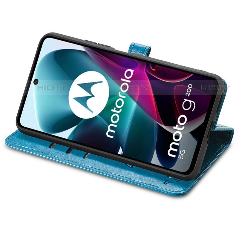 Motorola Moto G200 5G用手帳型 レザーケース スタンド パターン カバー S03D モトローラ 