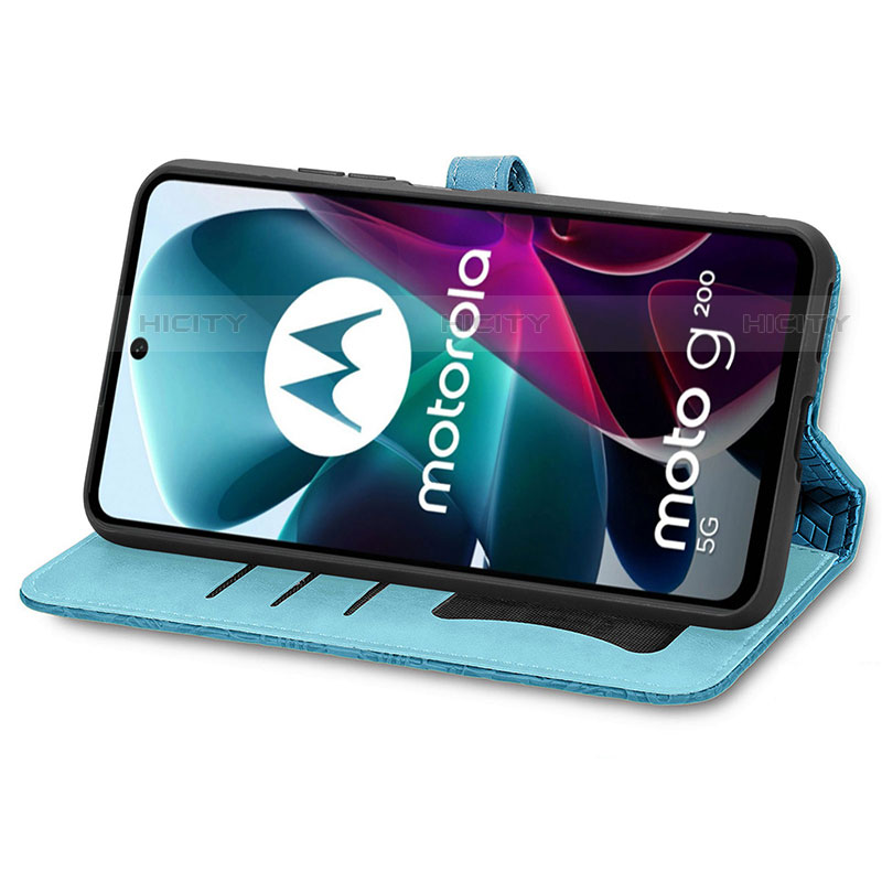 Motorola Moto G200 5G用手帳型 レザーケース スタンド パターン カバー S04D モトローラ 