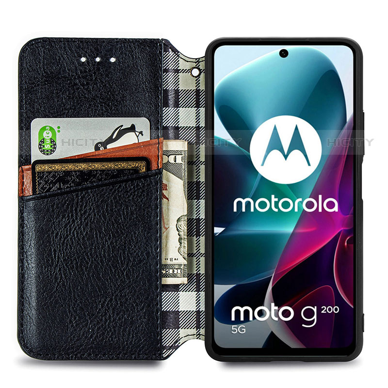 Motorola Moto G200 5G用手帳型 レザーケース スタンド カバー S01D モトローラ 