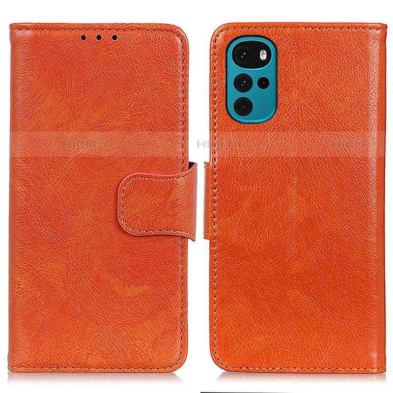 Motorola Moto G22用手帳型 レザーケース スタンド カバー N05P モトローラ オレンジ