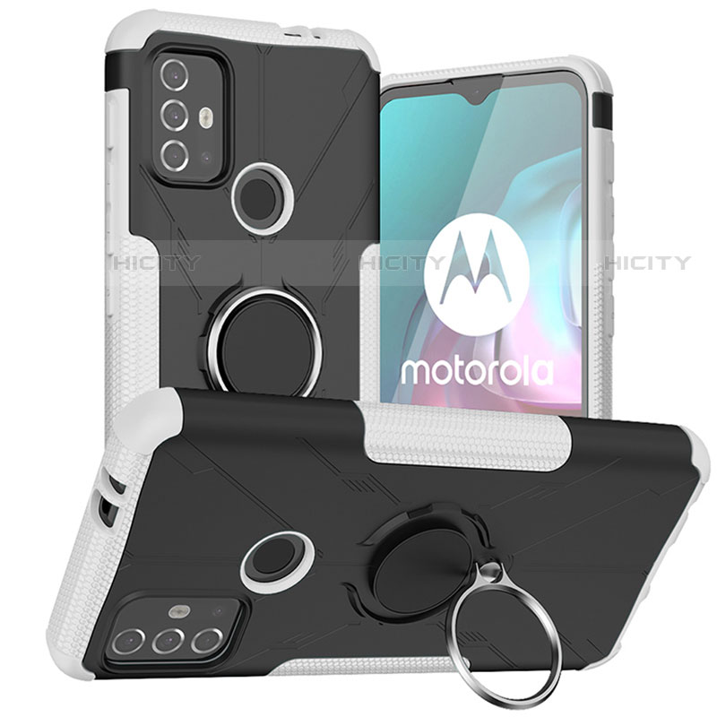 Motorola Moto G30用ハイブリットバンパーケース プラスチック アンド指輪 マグネット式 S02 モトローラ 