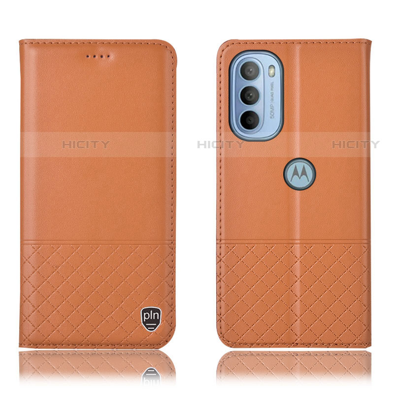 Motorola Moto G31用手帳型 レザーケース スタンド カバー H07P モトローラ オレンジ