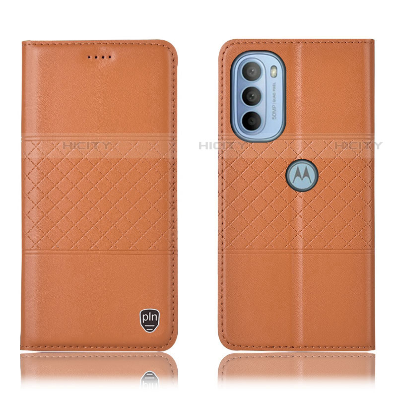 Motorola Moto G31用手帳型 レザーケース スタンド カバー H11P モトローラ オレンジ