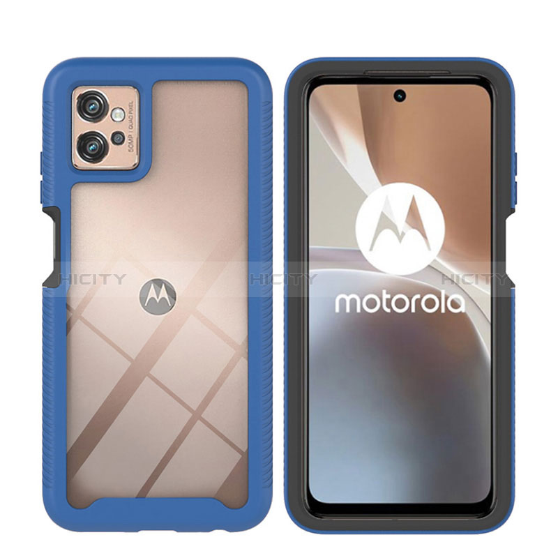 Motorola Moto G32用360度 フルカバー ハイブリットバンパーケース クリア透明 プラスチック カバー YB2 モトローラ 