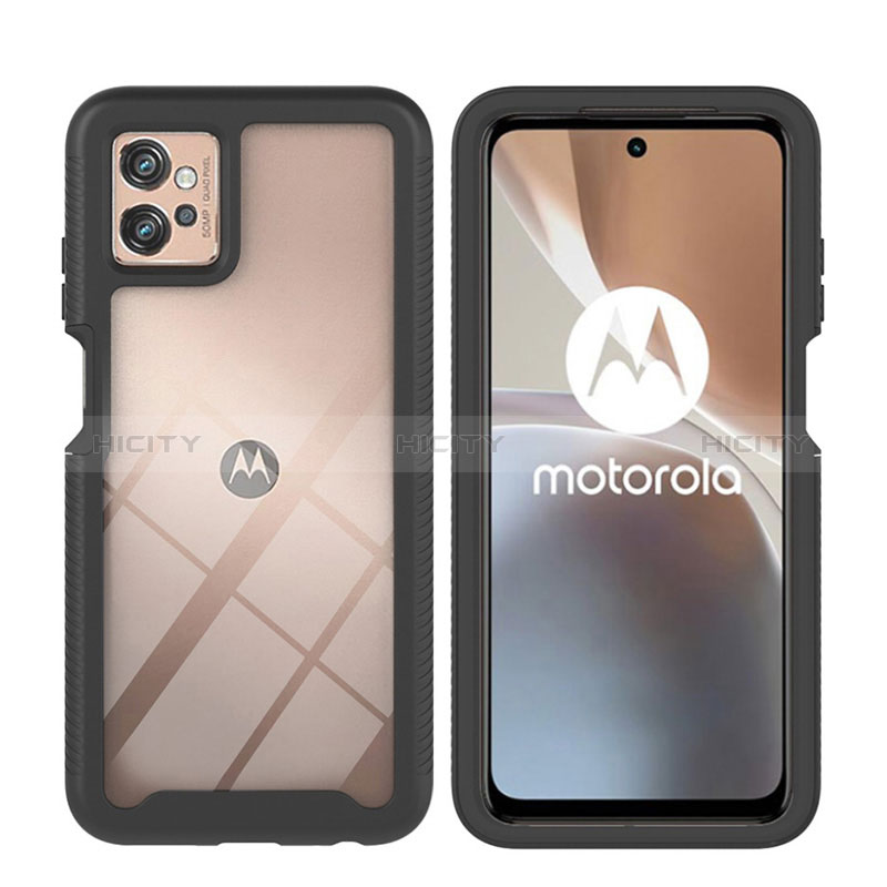 Motorola Moto G32用360度 フルカバー ハイブリットバンパーケース クリア透明 プラスチック カバー YB2 モトローラ 