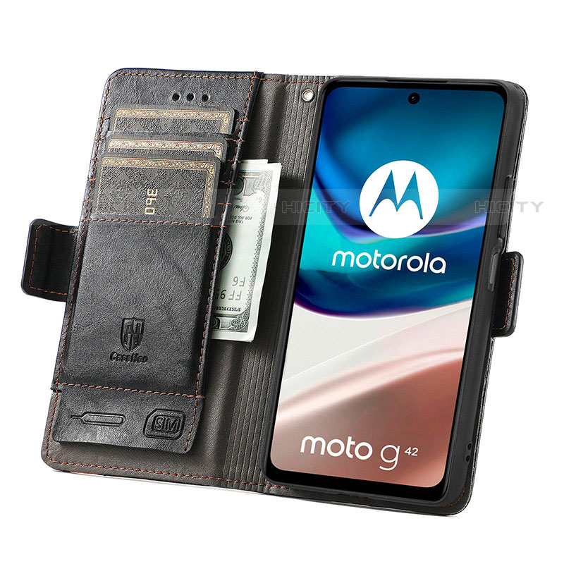 Motorola Moto G42用手帳型 レザーケース スタンド カバー S02D モトローラ 
