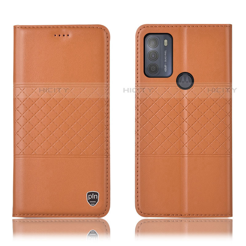 Motorola Moto G50用手帳型 レザーケース スタンド カバー H10P モトローラ オレンジ