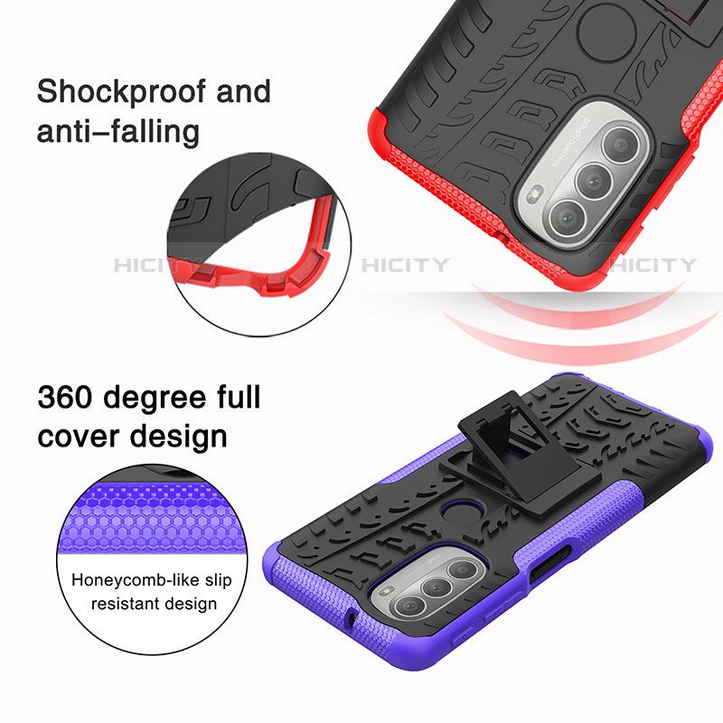 Motorola Moto G51 5G用ハイブリットバンパーケース スタンド プラスチック 兼シリコーン カバー A01 モトローラ 