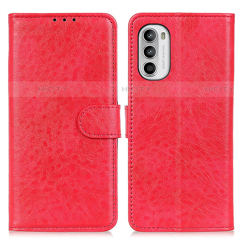 Motorola MOTO G52用手帳型 レザーケース スタンド カバー A07D モトローラ レッド