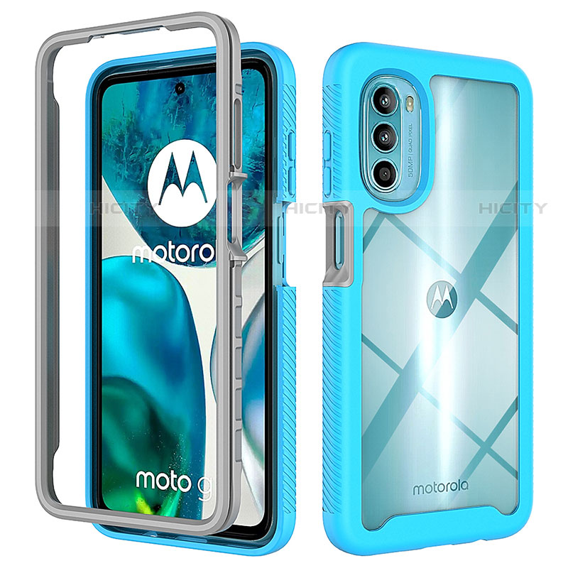 Motorola MOTO G52用360度 フルカバー ハイブリットバンパーケース クリア透明 プラスチック カバー モトローラ 