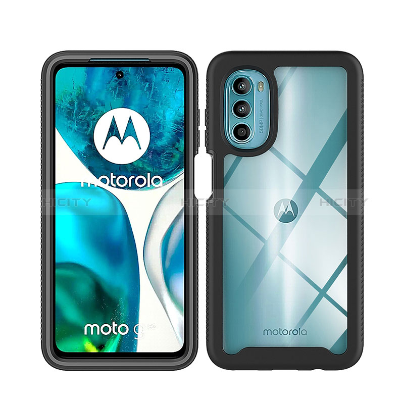 Motorola MOTO G52用360度 フルカバー ハイブリットバンパーケース クリア透明 プラスチック カバー ZJ3 モトローラ 