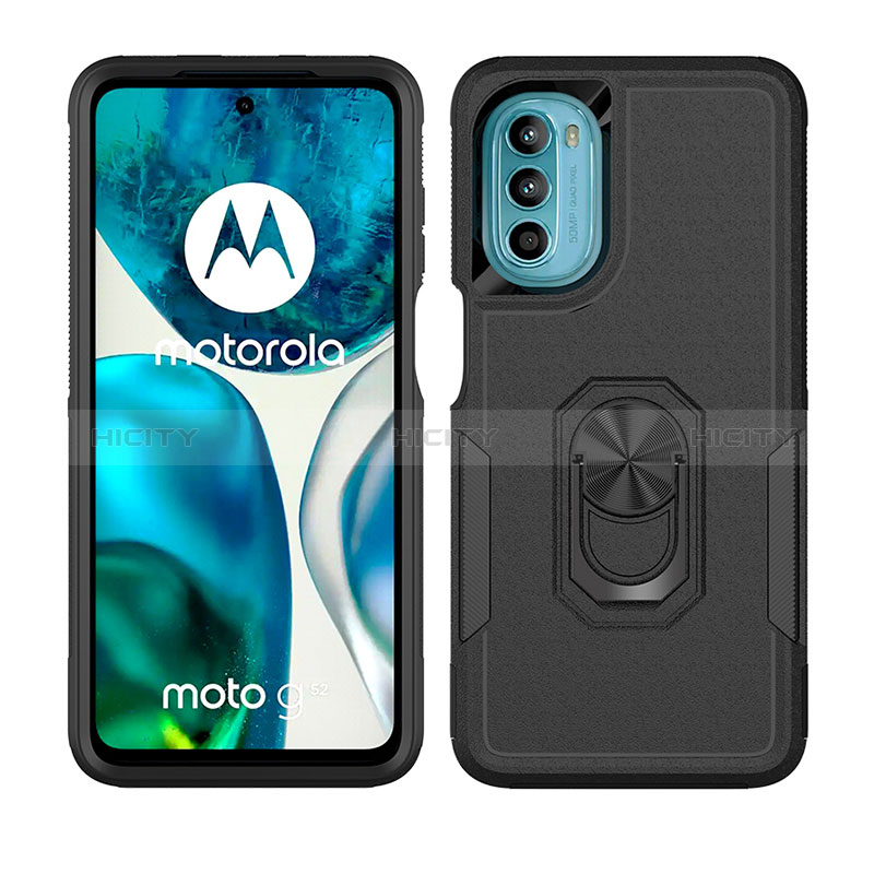 Motorola MOTO G52用ハイブリットバンパーケース プラスチック アンド指輪 マグネット式 MQ1 モトローラ 