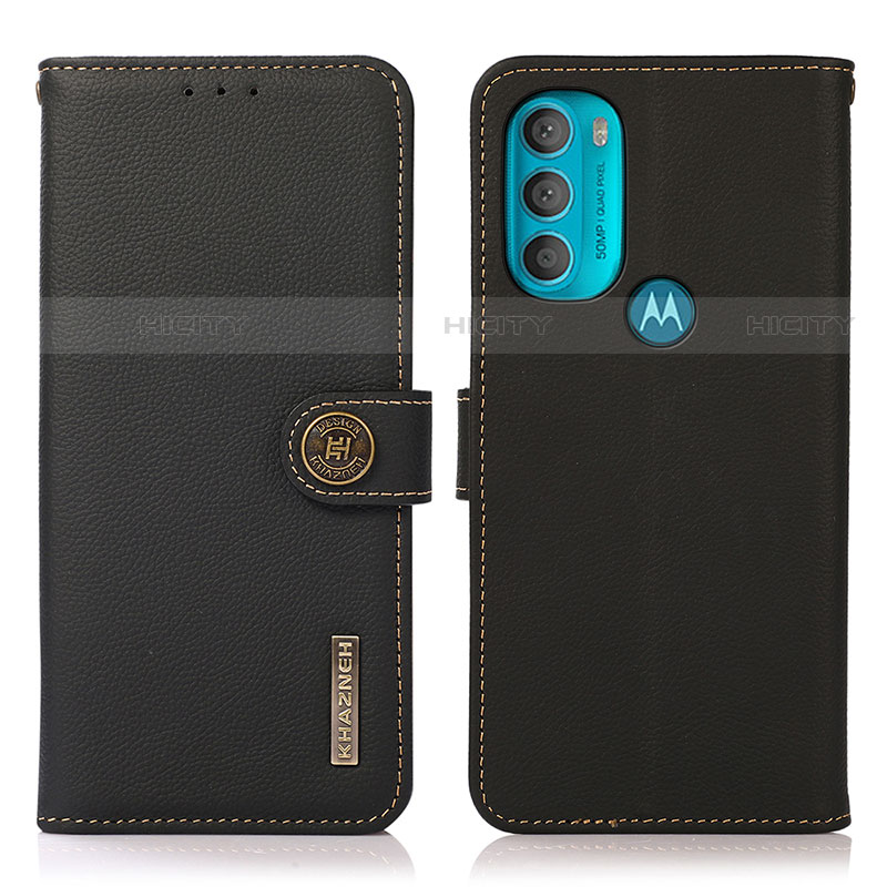 Motorola Moto G71 5G用手帳型 レザーケース スタンド カバー B02H モトローラ ブラック