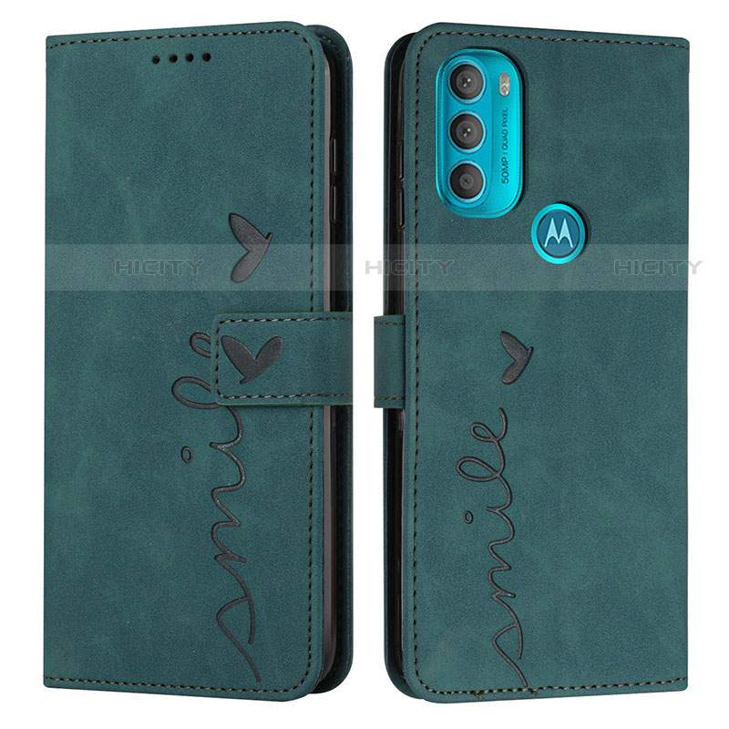 Motorola Moto G71 5G用手帳型 レザーケース スタンド カバー Y03X モトローラ グリーン
