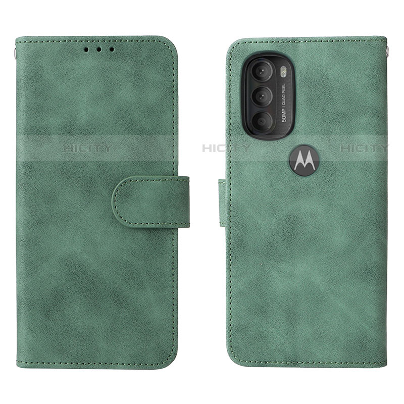 Motorola Moto G71 5G用手帳型 レザーケース スタンド カバー L01Z モトローラ グリーン
