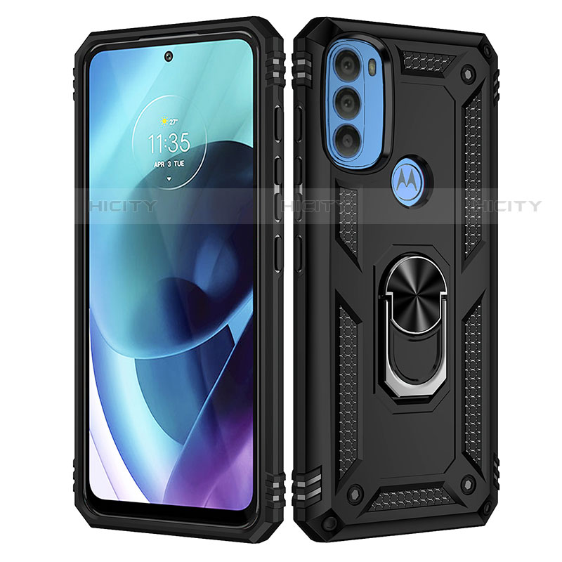 Motorola Moto G71 5G用ハイブリットバンパーケース プラスチック アンド指輪 マグネット式 モトローラ 