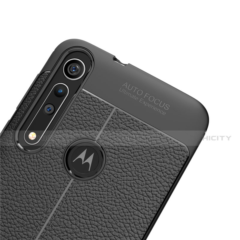 Motorola Moto G8 Play用シリコンケース ソフトタッチラバー レザー柄 カバー モトローラ 