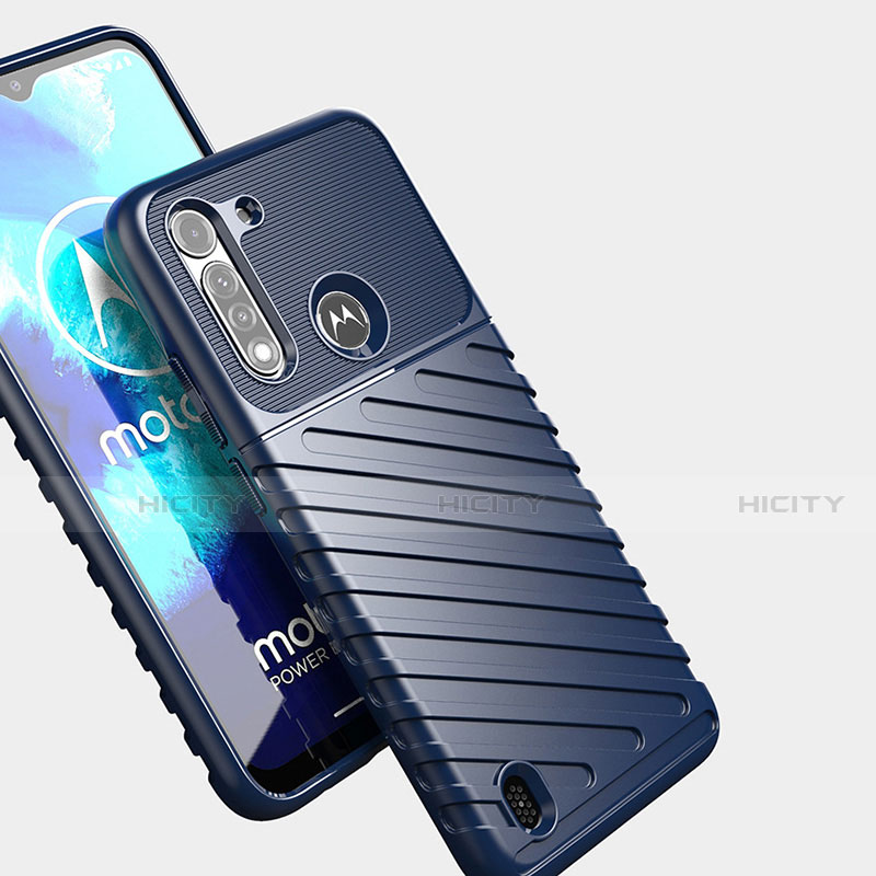 Motorola Moto G8 Power Lite用シリコンケース ソフトタッチラバー ツイル カバー S01 モトローラ 