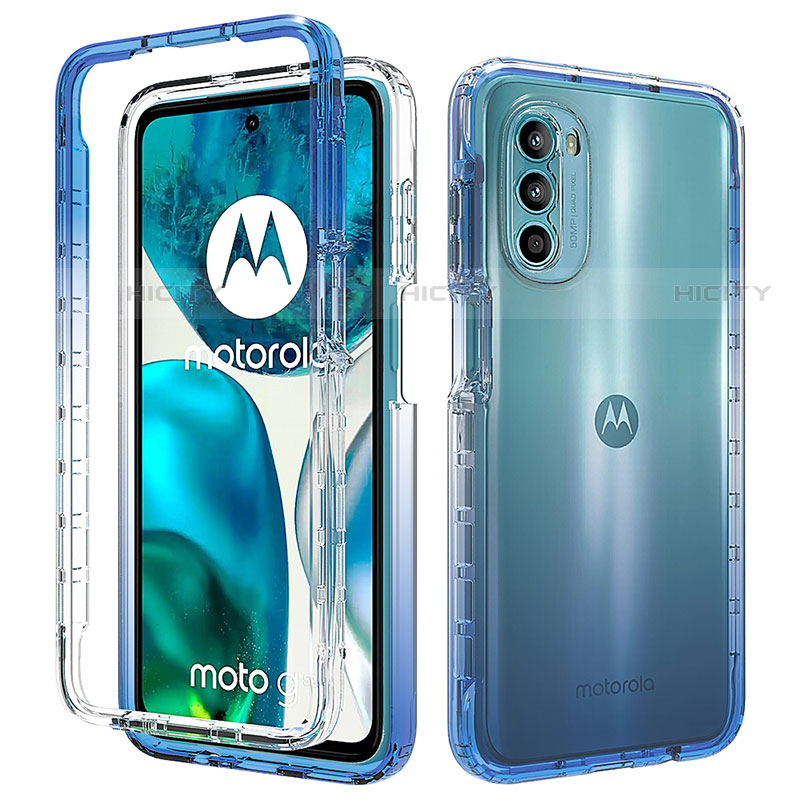 Motorola Moto G82 5G用前面と背面 360度 フルカバー 極薄ソフトケース シリコンケース 耐衝撃 全面保護 バンパー 勾配色 透明 モトローラ 