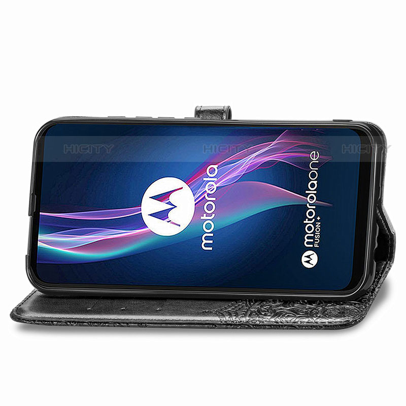 Motorola Moto One Fusion Plus用手帳型 レザーケース スタンド パターン カバー モトローラ 