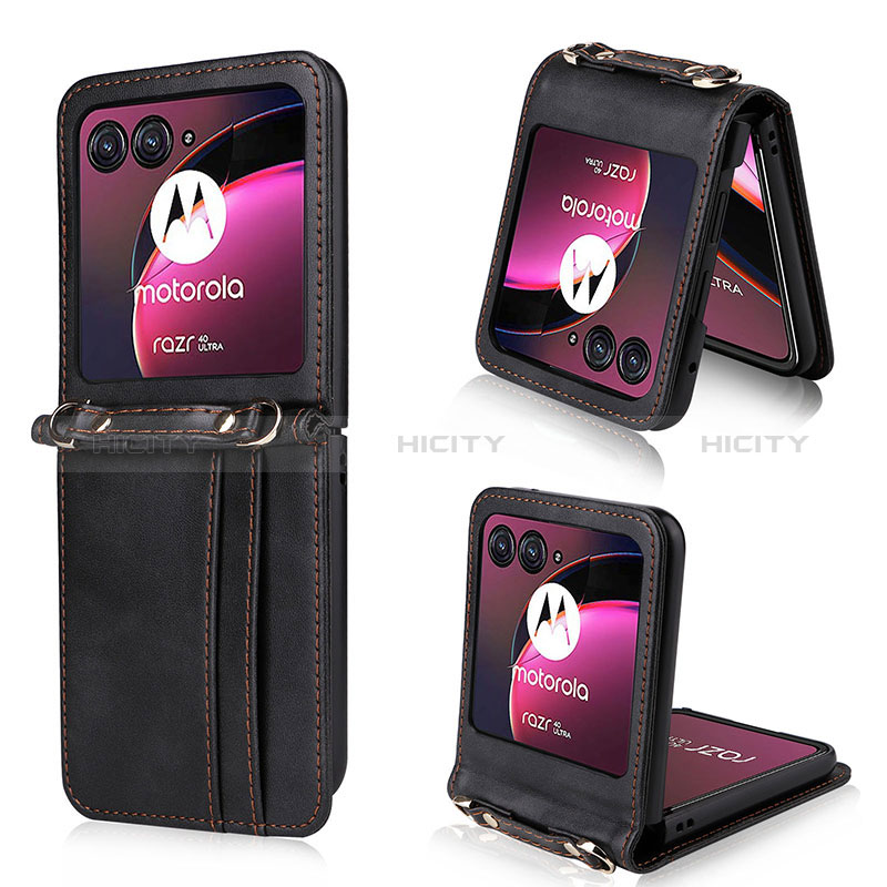 Motorola Moto Razr 40 Ultra 5G用シリコンケース ソフトタッチラバー レザー柄 カバー BY5 モトローラ 