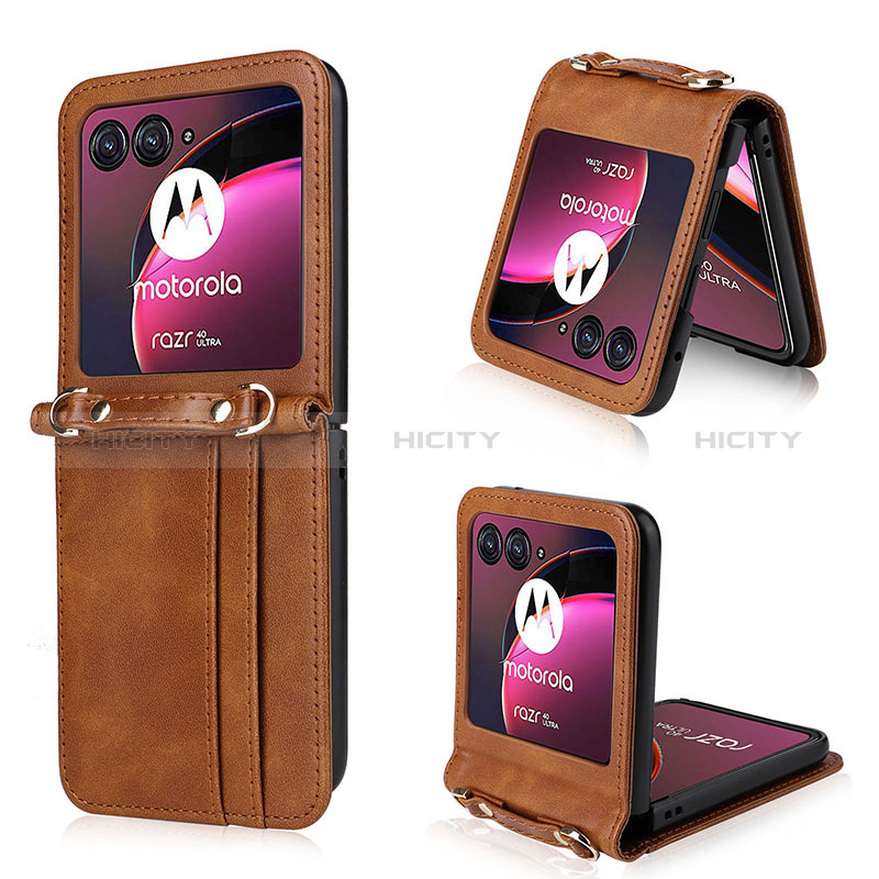 Motorola Moto Razr 40 Ultra 5G用シリコンケース ソフトタッチラバー レザー柄 カバー BY5 モトローラ 