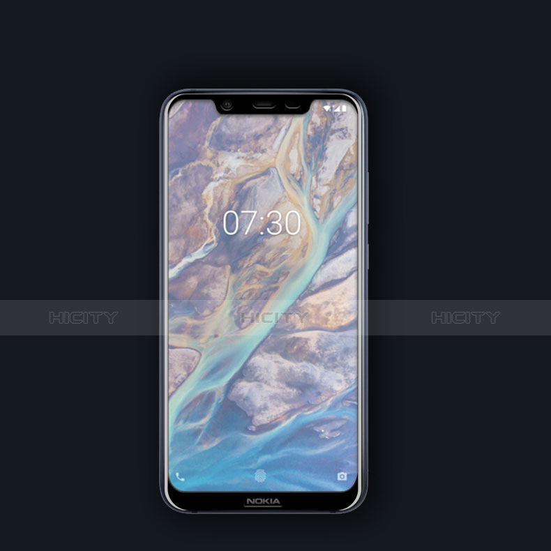 Nokia 3.1 Plus用強化ガラス フル液晶保護フィルム F02 ノキア ブラック
