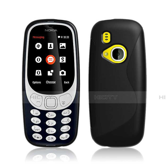 Nokia 3310 (2017)用ソフトケース S ライン クリア透明 ノキア ブラック