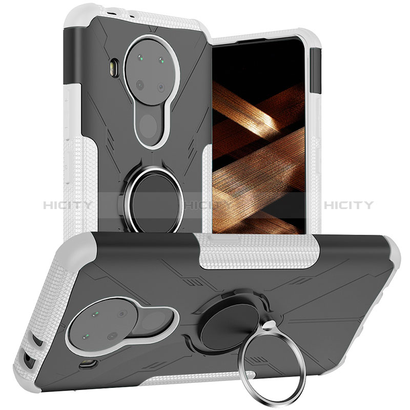 Nokia 5.4用ハイブリットバンパーケース プラスチック アンド指輪 マグネット式 JX1 ノキア 