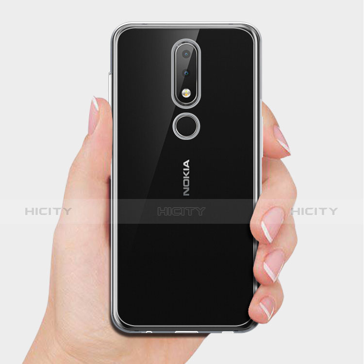 Nokia 6.1 Plus用極薄ソフトケース シリコンケース 耐衝撃 全面保護 クリア透明 カバー ノキア クリア