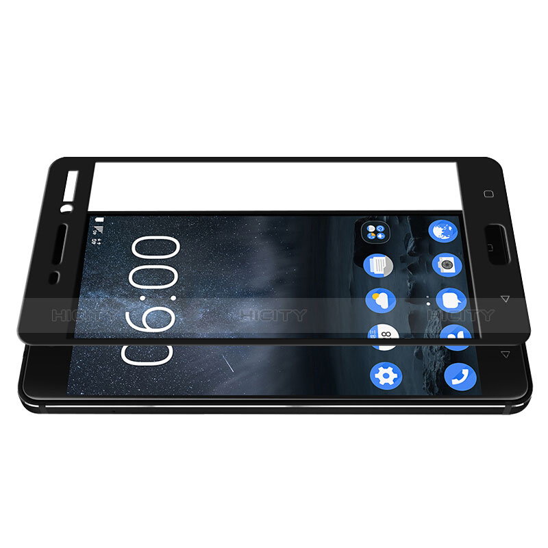 Nokia 6用強化ガラス フル液晶保護フィルム F03 ノキア ブラック