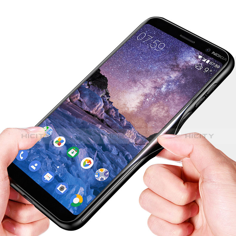 Nokia 7 Plus用ハイブリットバンパーケース プラスチック 鏡面 カバー M01 ノキア 