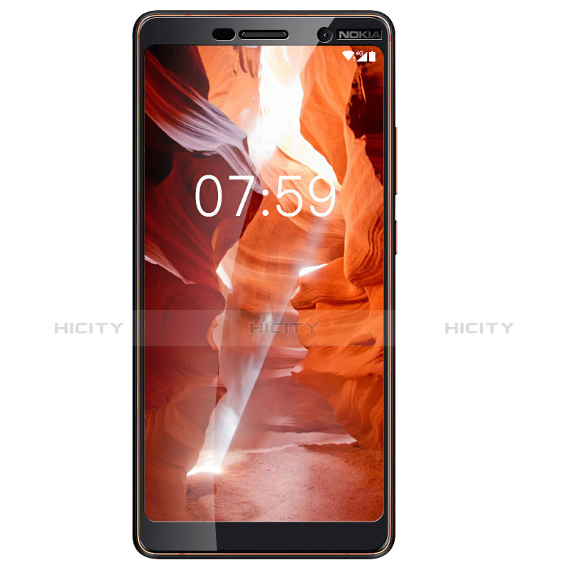 Nokia 7 Plus用強化ガラス フル液晶保護フィルム F02 ノキア ブラック