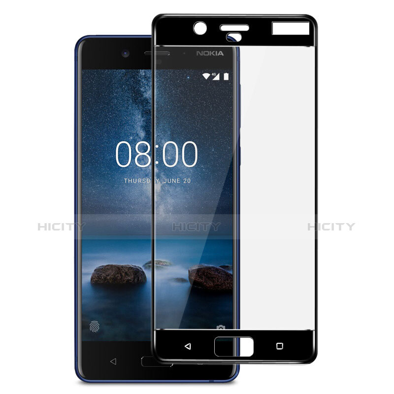 Nokia 8用強化ガラス フル液晶保護フィルム F03 ノキア ブラック