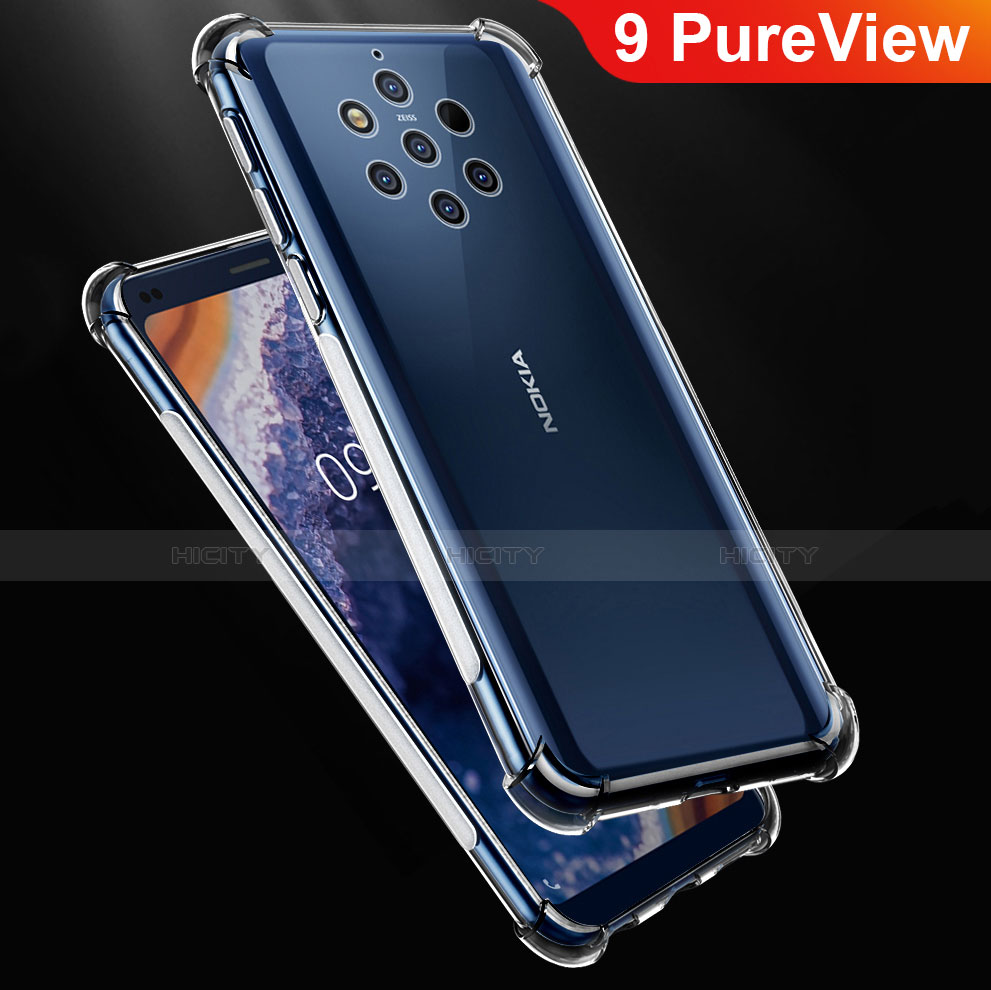 Nokia 9 PureView用極薄ソフトケース シリコンケース 耐衝撃 全面保護 クリア透明 T02 ノキア クリア