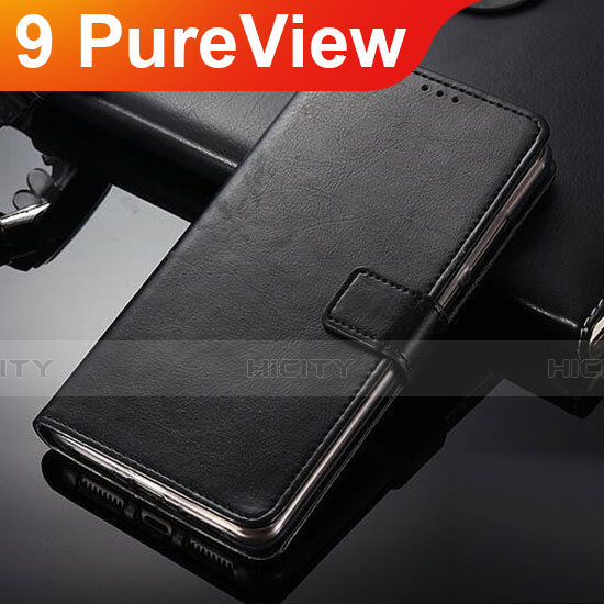 Nokia 9 PureView用手帳型 レザーケース スタンド ノキア ブラック