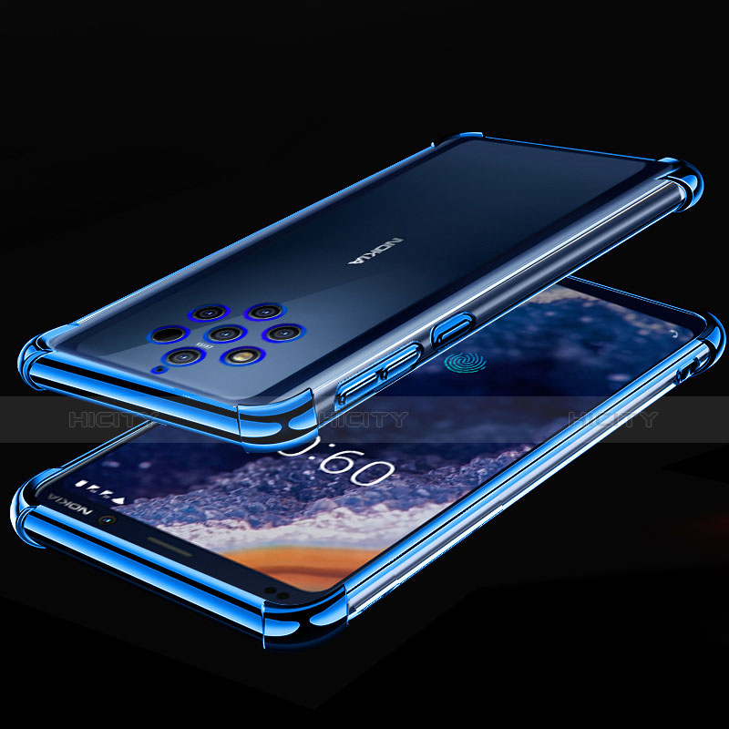 Nokia 9 PureView用極薄ソフトケース シリコンケース 耐衝撃 全面保護 クリア透明 H01 ノキア ネイビー