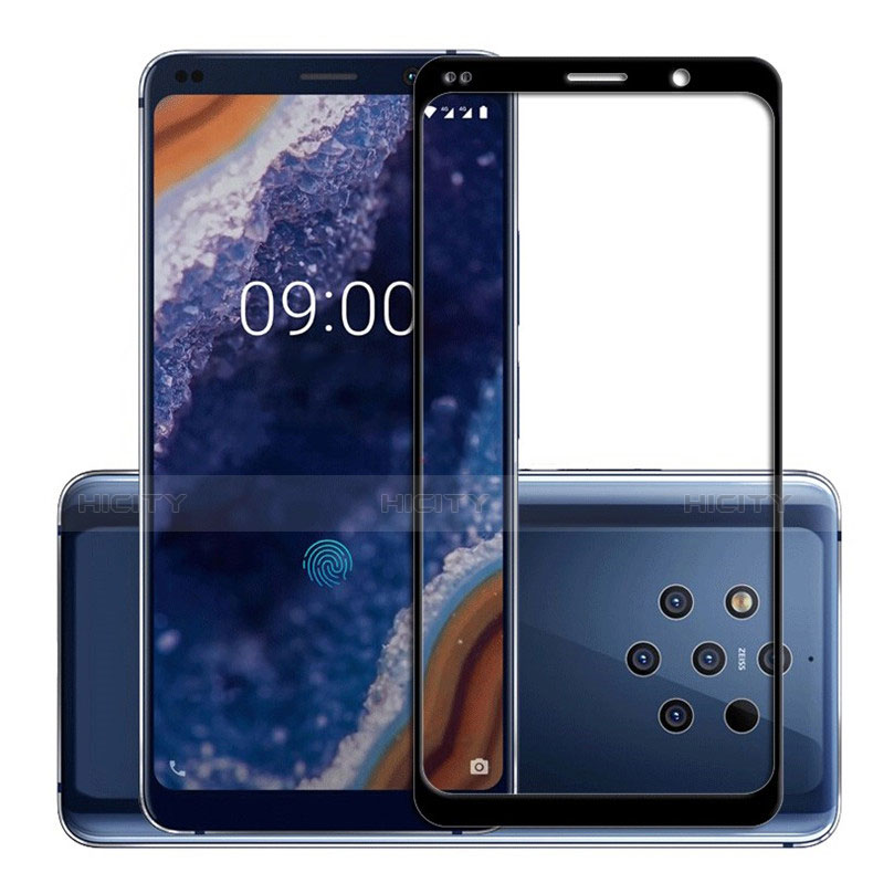 Nokia 9 PureView用強化ガラス フル液晶保護フィルム F02 ノキア ブラック