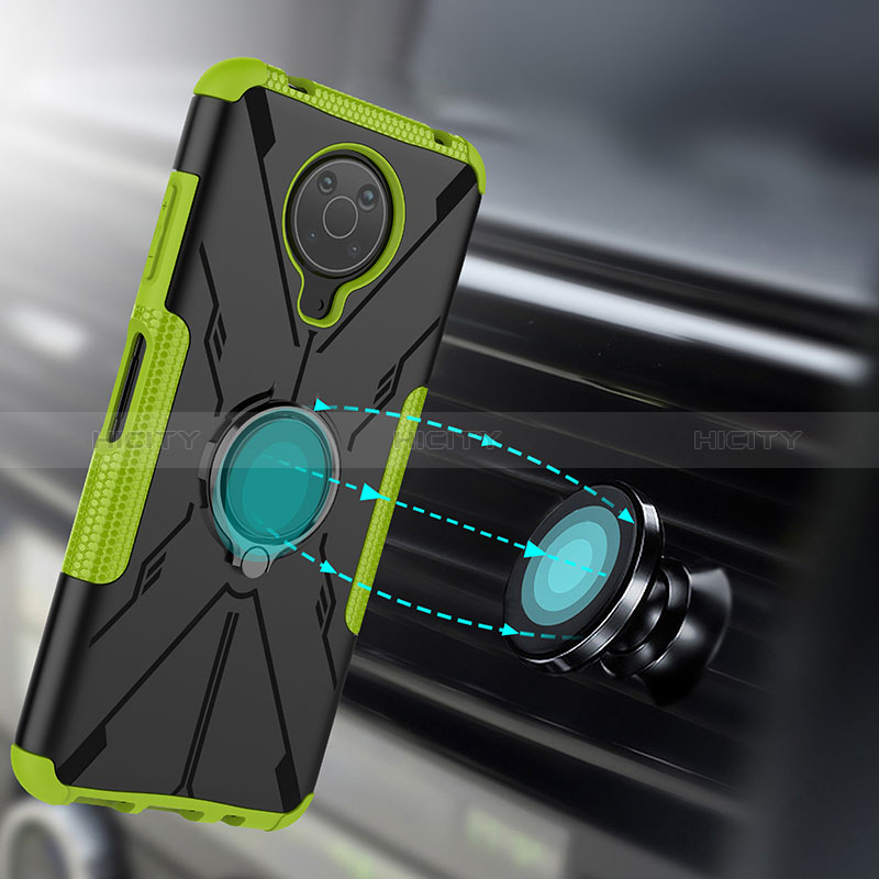 Nokia G10用ハイブリットバンパーケース プラスチック アンド指輪 マグネット式 JX2 ノキア 