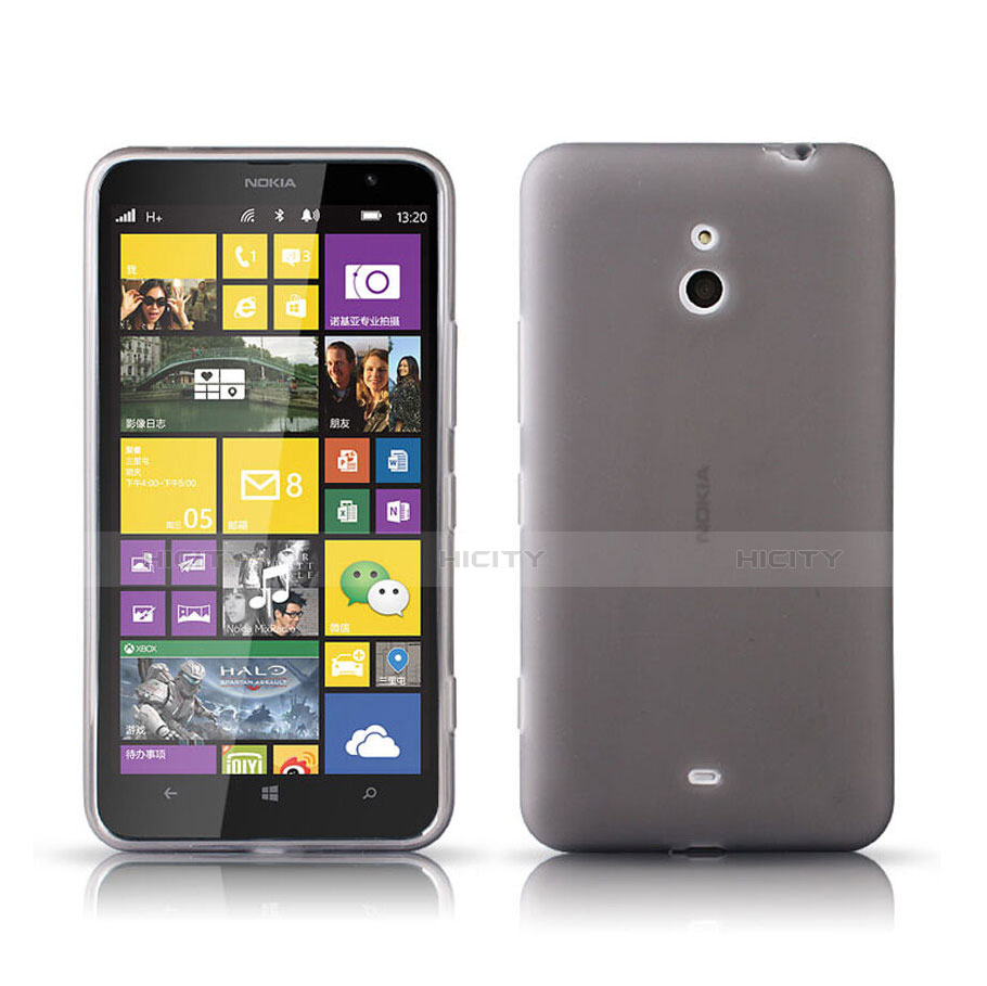 Nokia Lumia 1320用極薄ソフトケース シリコンケース 耐衝撃 全面保護 クリア透明 ノキア グレー