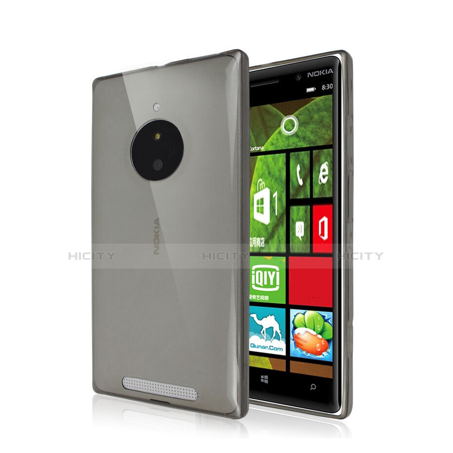 Nokia Lumia 830用極薄ソフトケース シリコンケース 耐衝撃 全面保護 クリア透明 ノキア グレー