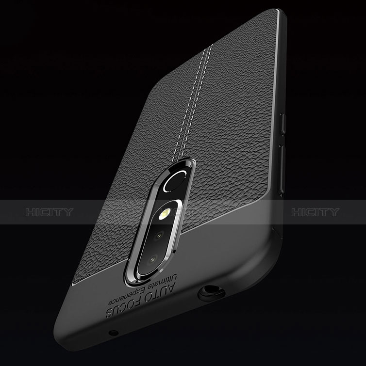 Nokia X6用シリコンケース ソフトタッチラバー レザー柄 ノキア ブラック