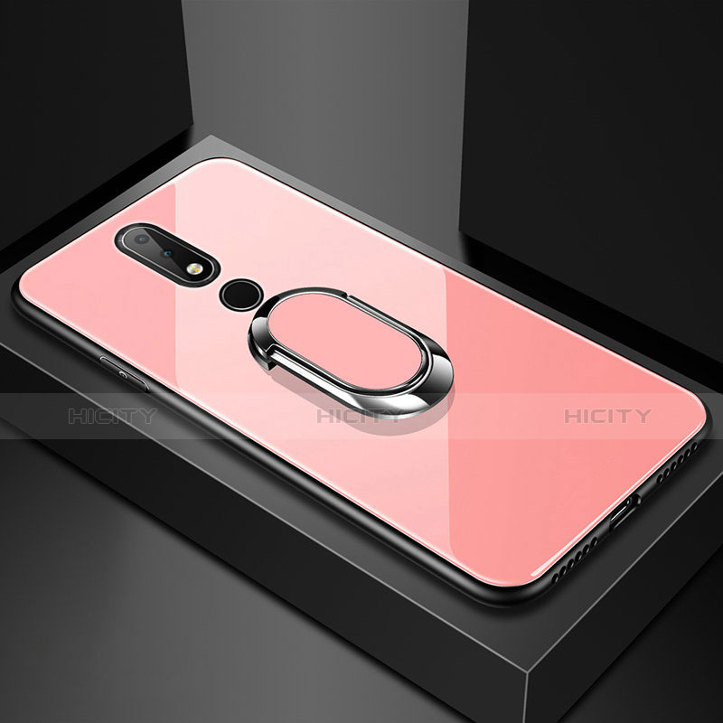 Nokia X6用ハイブリットバンパーケース プラスチック 鏡面 カバー アンド指輪 ノキア ローズゴールド