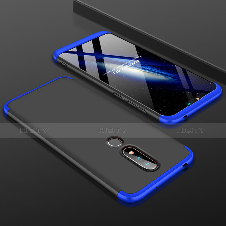 Nokia X6用ハードケース プラスチック 質感もマット 前面と背面 360度 フルカバー P01 ノキア ネイビー・ブラック