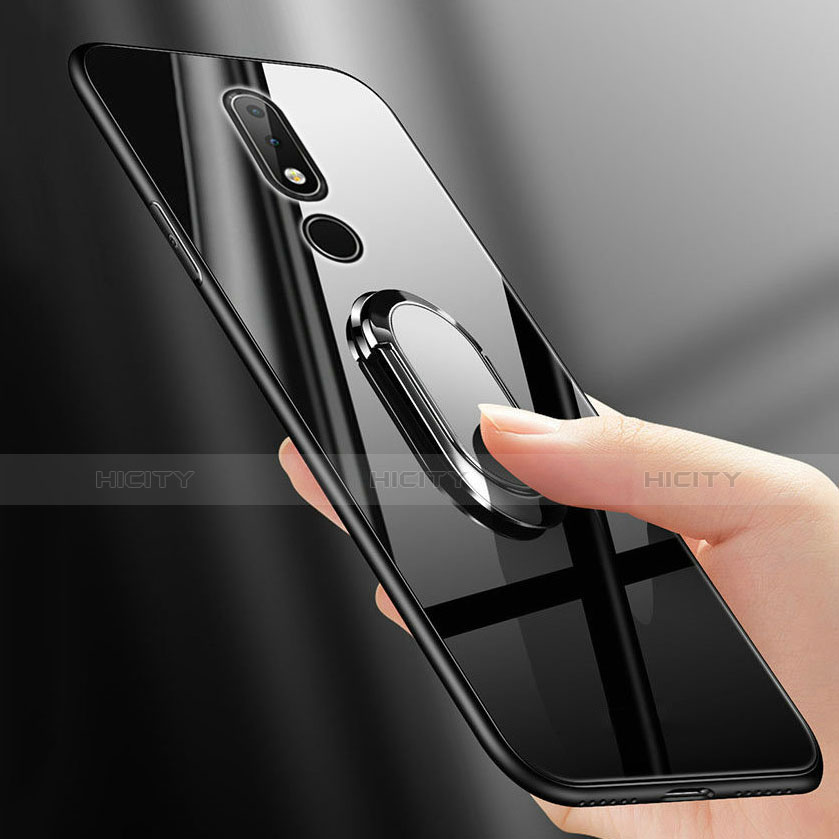 Nokia X6用ハイブリットバンパーケース プラスチック 鏡面 カバー アンド指輪 ノキア 