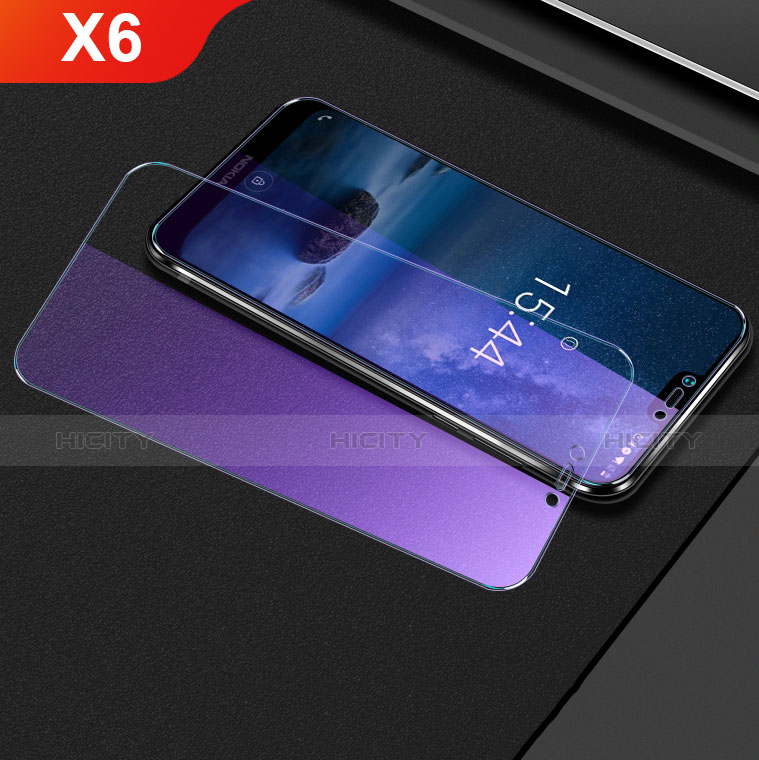 Nokia X6用アンチグレア ブルーライト 強化ガラス 液晶保護フィルム B01 ノキア クリア